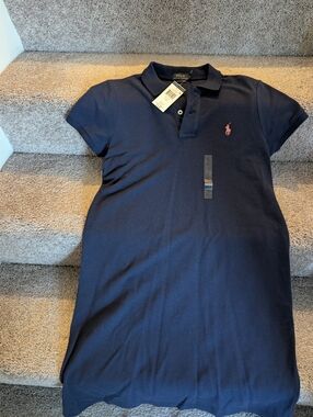 *NWT* Ralph Lauren Navy Polo Dress - Navy Blue /w Pink Pony - Women's Size L